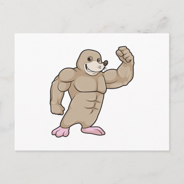 Mole as Bodybuilder with big Muscles Postcard (Front)