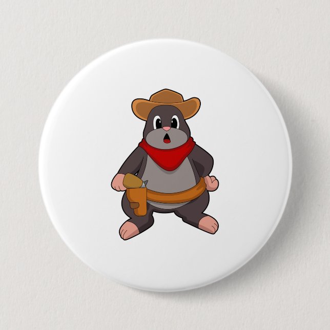 Mole as Cowboy 7.5 Cm Round Badge (Front)