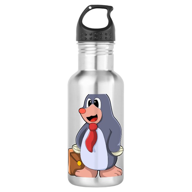 Mole as Entrepreneur with Bag 710 Ml Water Bottle (Front)