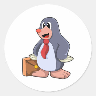 Mole as Entrepreneur with Bag Classic Round Sticker