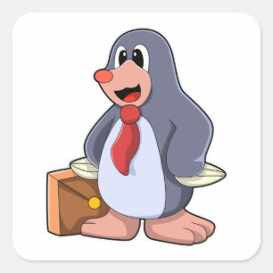 Mole as Entrepreneur with Bag Square Sticker