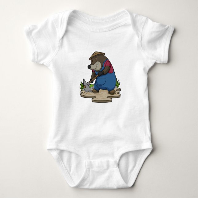 Mole as Farmer Baby Bodysuit (Front)