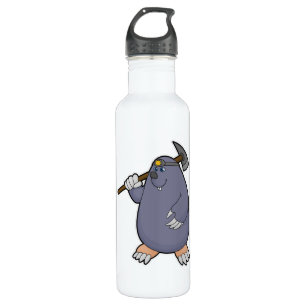 Mole as Farmer with Pickaxe & Spotlight 710 Ml Water Bottle