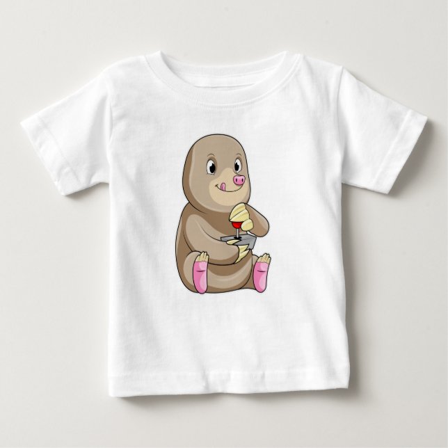 Mole as Gamer with Joystick Baby T-Shirt (Front)