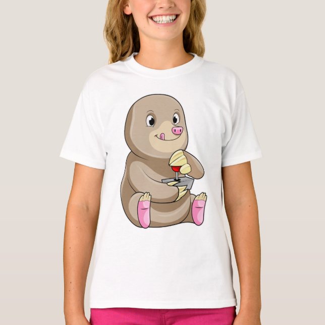 Mole as Gamer with Joystick T-Shirt (Front)