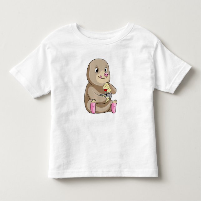 Mole as Gamer with Joystick Toddler T-Shirt (Front)