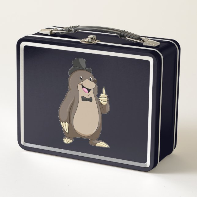Mole as Groom with Tie Metal Lunch Box (Front)
