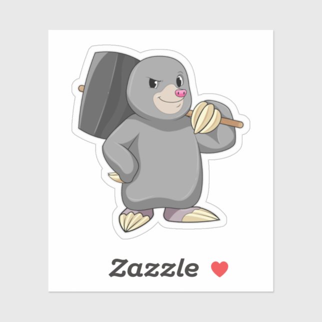 Mole as Handyman with Hammer (Sheet)