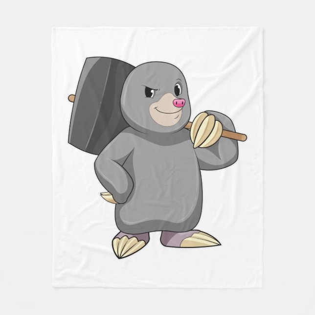 Mole as Handyman with Hammer Fleece Blanket (Front)