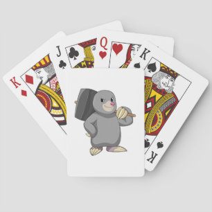 Mole as Handyman with Hammer Playing Cards