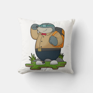 Mole as Hiker with Backpack Cushion