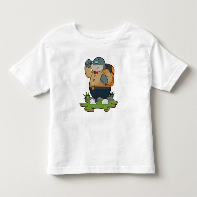 Mole as Hiker with Backpack Toddler T-Shirt (Front)