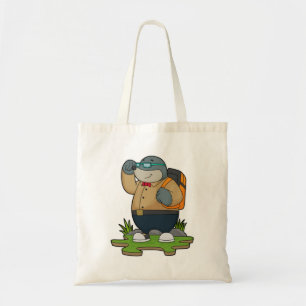 Mole as Hiker with Backpack Tote Bag
