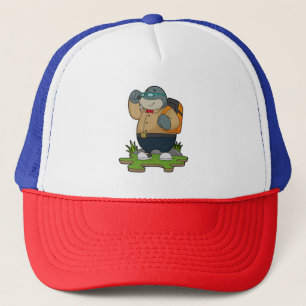 Mole as Hiker with Backpack Trucker Hat