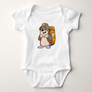 Mole as Hiker with Luggage Baby Bodysuit