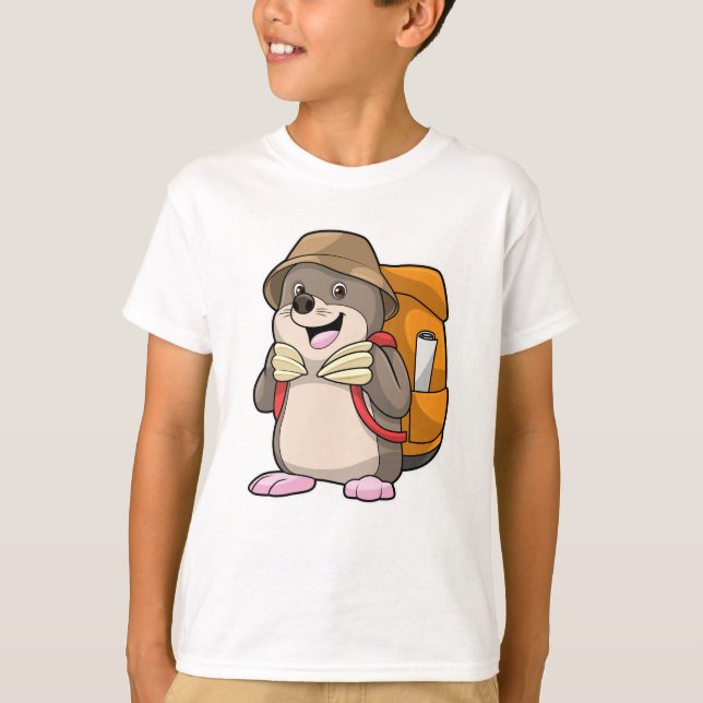 Mole as Hiker with Luggage T-Shirt (Front)