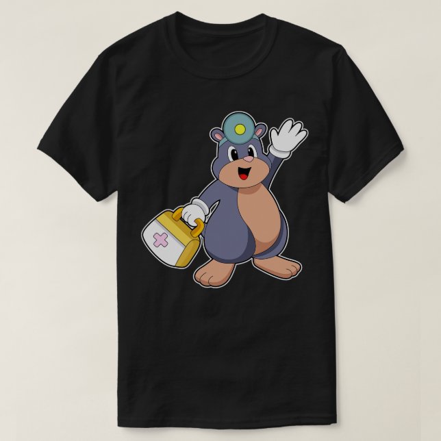 Mole as Nurse with First aid kit T-Shirt (Design Front)