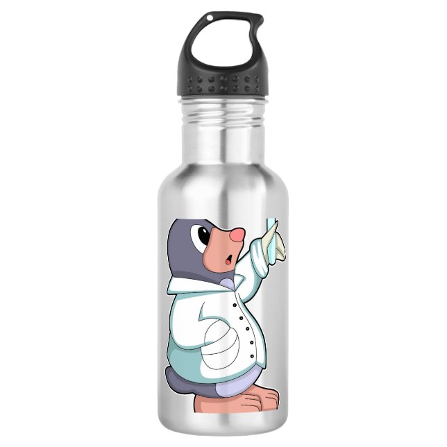 Mole as Scientist with Test tube 710 Ml Water Bottle (Front)