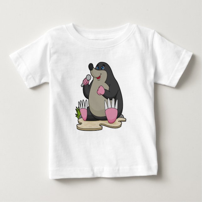 Mole as Singer with Microphone Baby T-Shirt (Front)