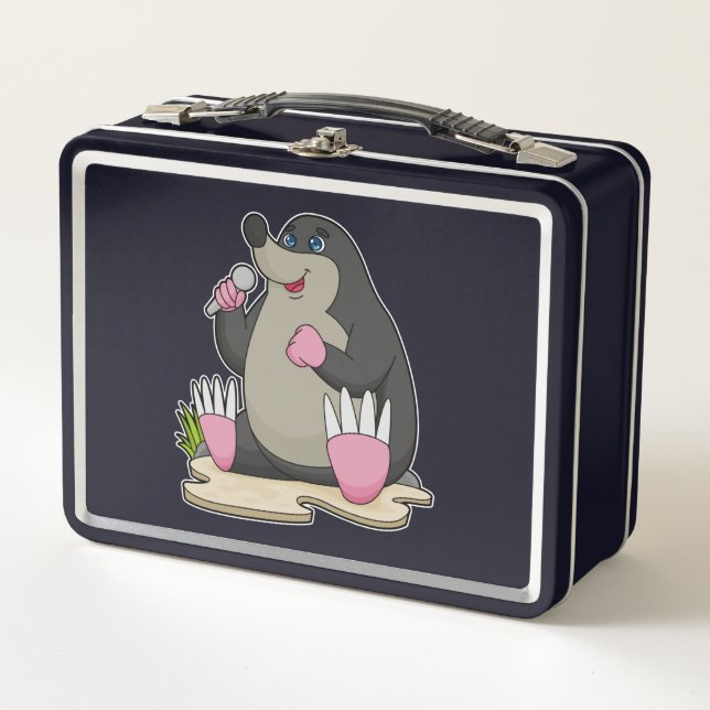 Mole as Singer with Microphone Metal Lunch Box (Front)