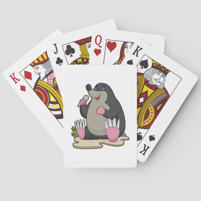 Mole as Singer with Microphone Playing Cards (Back)