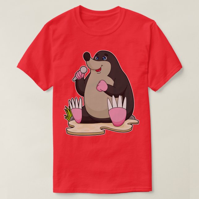 Mole as Singer with Microphone T-Shirt (Design Front)