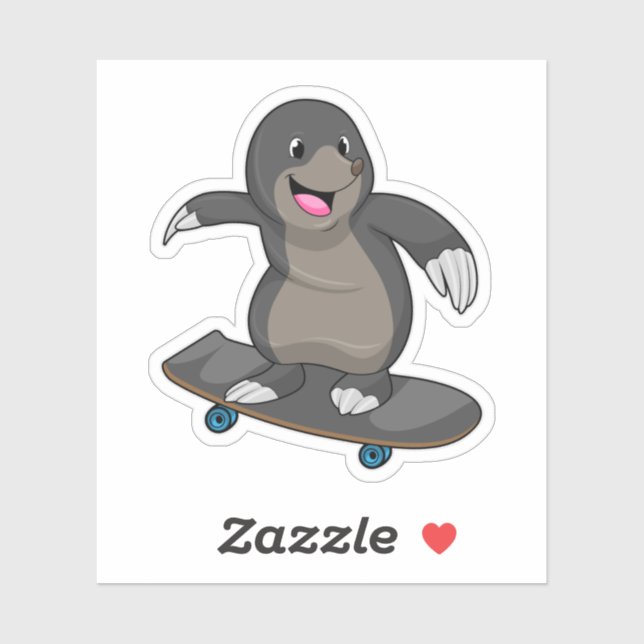 Mole as Skater with Skateboard (Sheet)