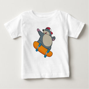 Mole as Skater with Skateboard Baby T-Shirt