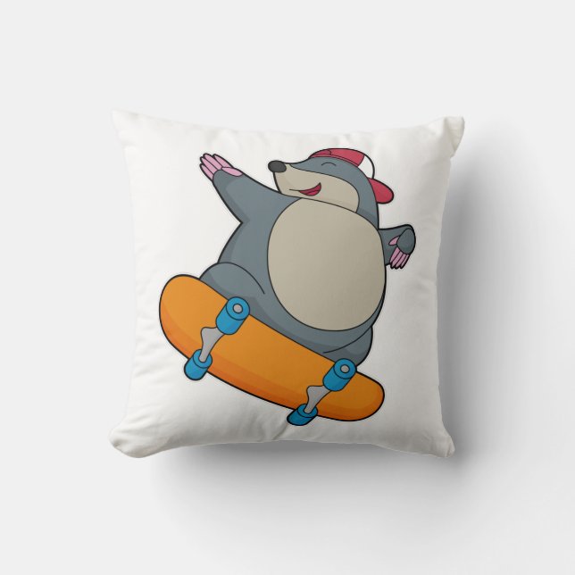 Mole as Skater with Skateboard Cushion (Front)