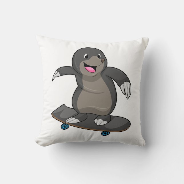 Mole as Skater with Skateboard Cushion (Front)