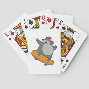 Mole as Skater with Skateboard Playing Cards