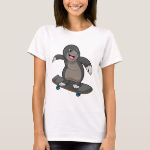 Mole as Skater with Skateboard T-Shirt
