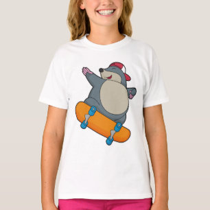 Mole as Skater with Skateboard T-Shirt