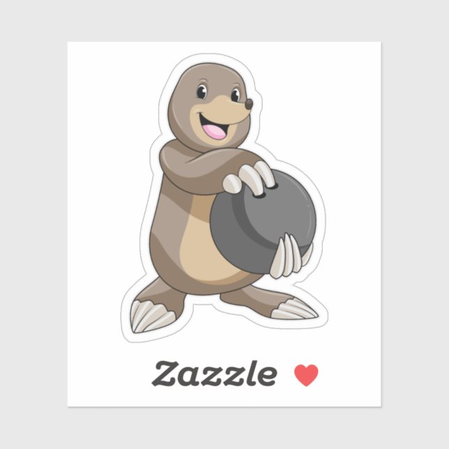 Mole at Bowling with Bowling ball (Sheet)