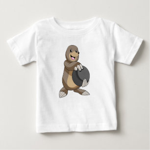 Mole at Bowling with Bowling ball Baby T-Shirt