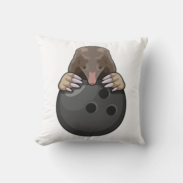 Mole at Bowling with Bowling ball Cushion (Front)