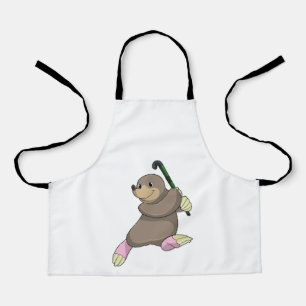 Mole at Hockey with Hockey bat Apron