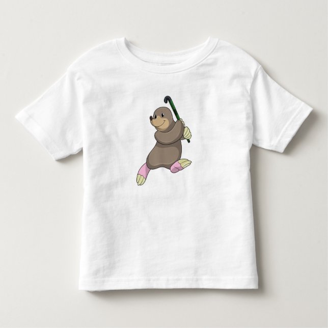 Mole at Hockey with Hockey bat Toddler T-Shirt (Front)