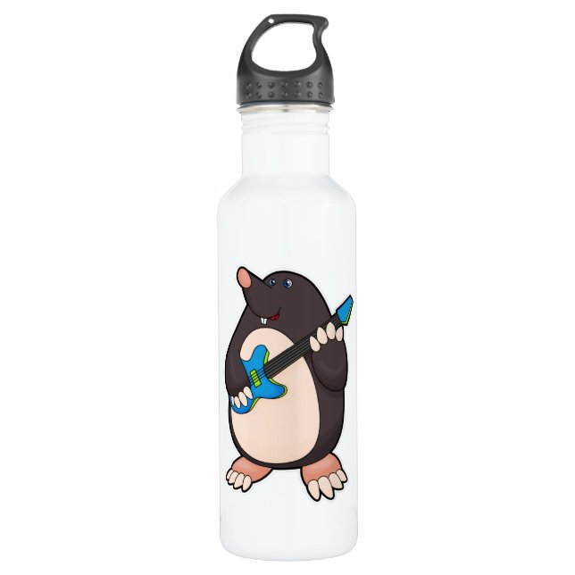 Mole at Music with Guitar 710 Ml Water Bottle (Front)