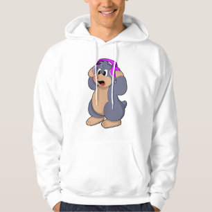 Mole at Music with Headphone Hoodie