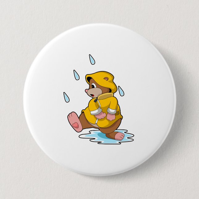 Mole at Rain with Raindrops 7.5 Cm Round Badge (Front)