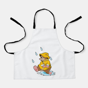Mole at Rain with Raindrops Apron