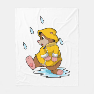 Mole at Rain with Raindrops Fleece Blanket