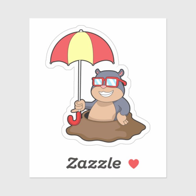 Mole at Raining with Umbrella (Sheet)