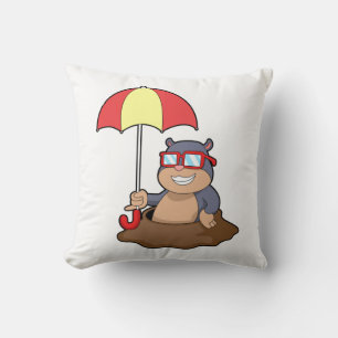 Mole at Raining with Umbrella Cushion
