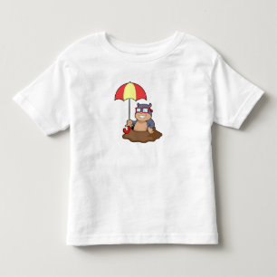 Mole at Raining with Umbrella Toddler T-Shirt