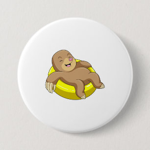 Mole at Swimming with Lifebuoy 7.5 Cm Round Badge