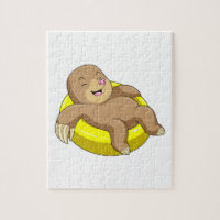 Mole at Swimming with Lifebuoy