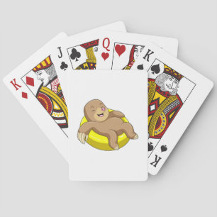 Mole at Swimming with Lifebuoy Playing Cards