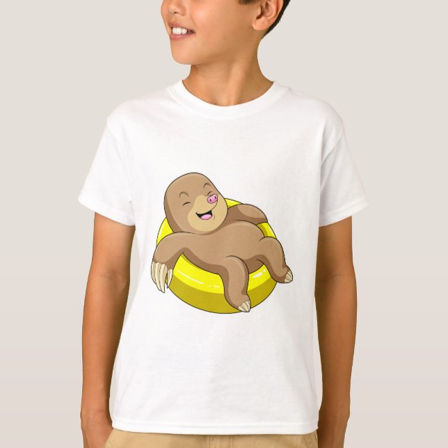 Mole at Swimming with Lifebuoy T-Shirt (Front)